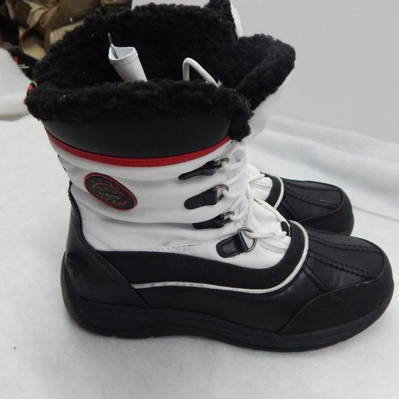 Totes Womens Black and White Snow Boots Lace Up Size 7M - Picture 6 of 14